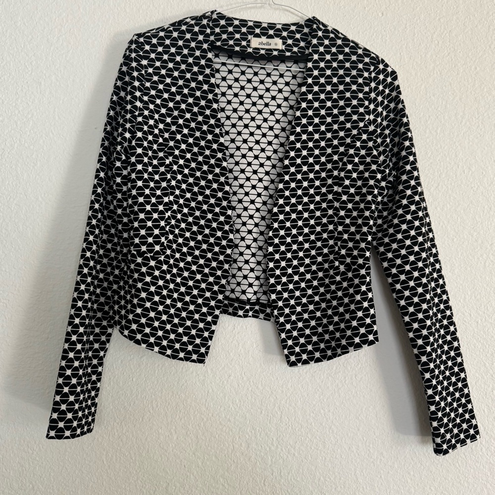 2Bella Black and White Spring Jacket Size S - Picture 9 of 12